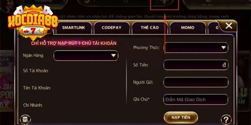 Có nhiều phương thức rút tiền XOCDIA88 Có nhiều phương thức rút tiền XOCDIA88